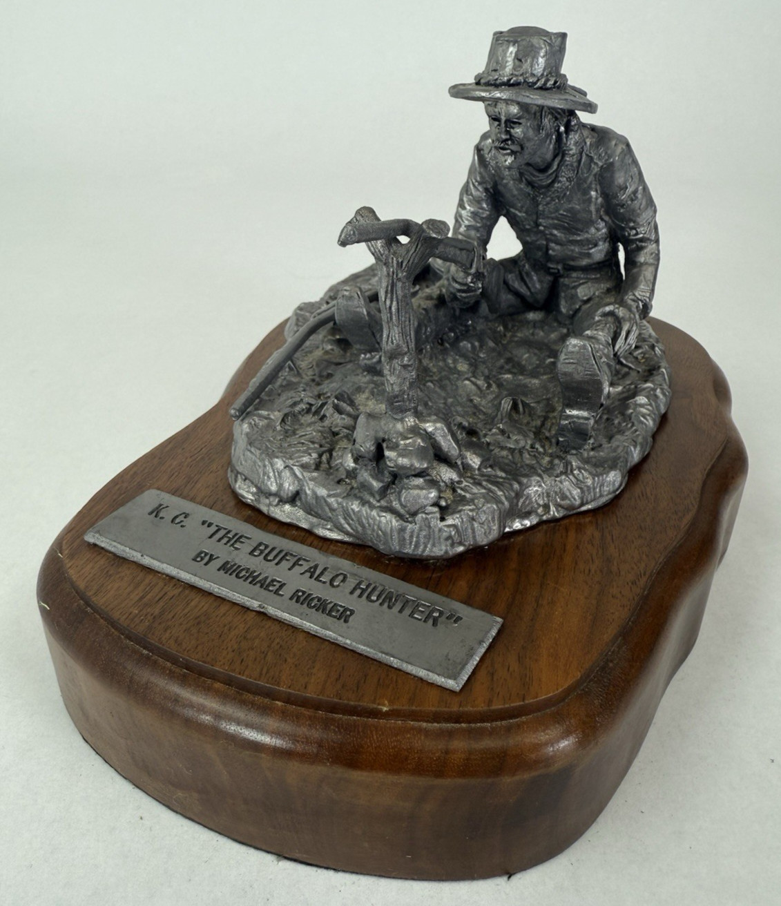 Michael Ricker Pewter Sculpture The Buffalo Hunter