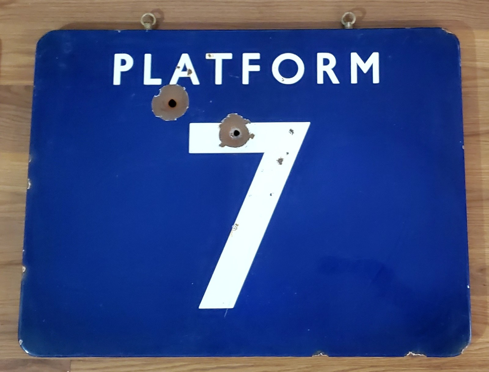 Vintage BR British Rail Platform 7 Railway Station Porcelain Railroad Sign Vintage BR British Rail Platform 7 Railway Station Porcelain Railroad Sign