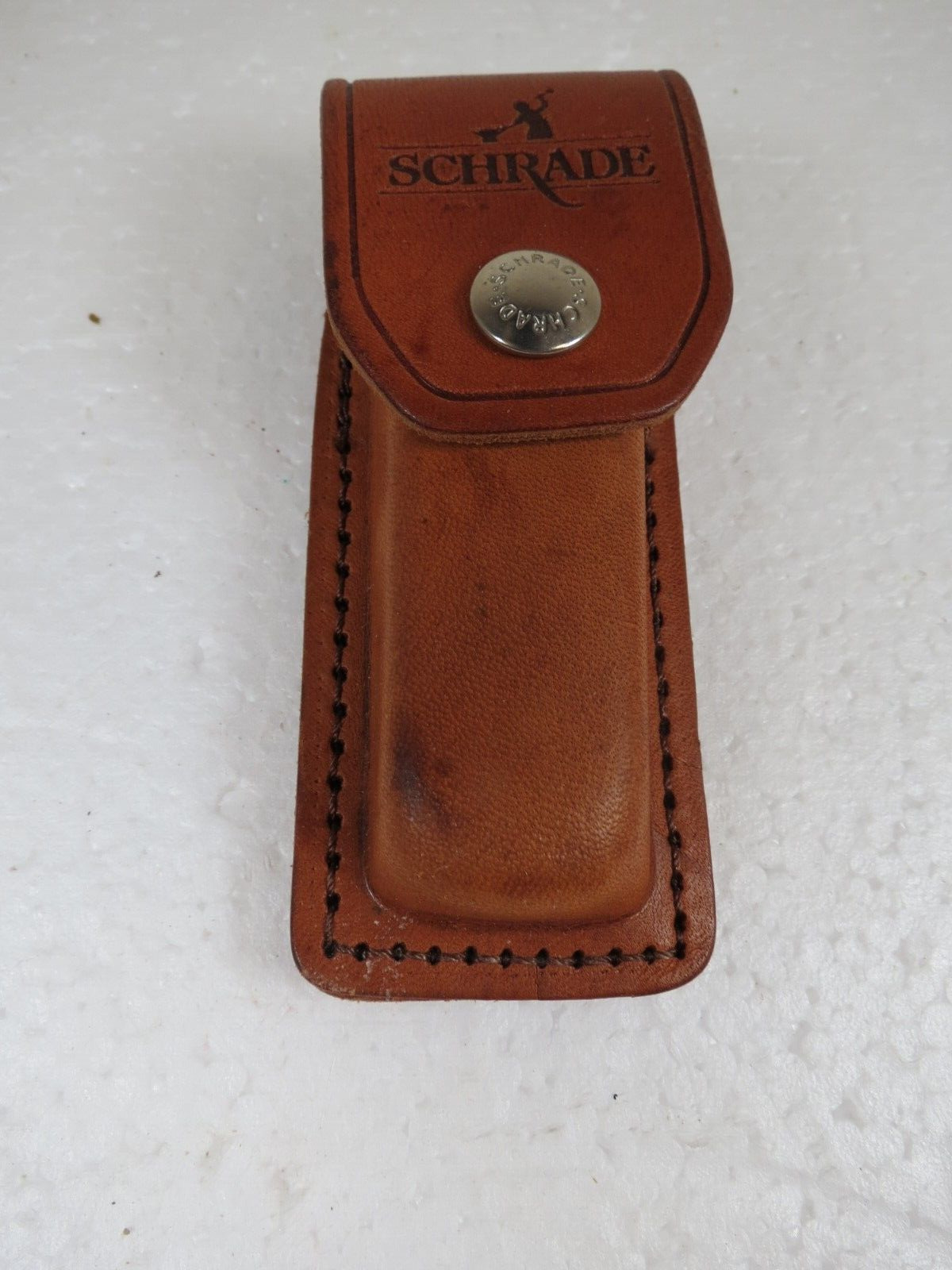 Vintage USA SCHRADE Lock back HUNTING KNIFE WITH LEATHER HOLDER