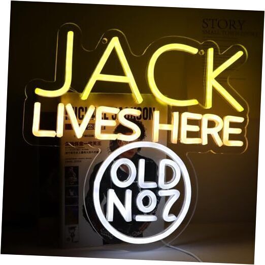 JACK Lives Here Neon Signs for Wall Decor，Neon Lights for Bedroom LED Signs 