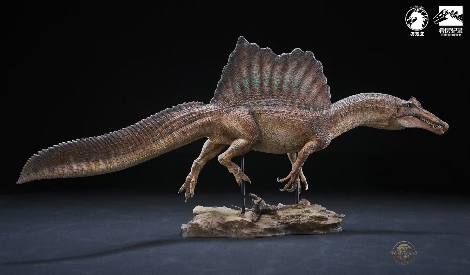 W-Dragon 1/35 Spinosaurus Aegyptiacus Swimming PVC Dinosaur Model Statue 48CM L