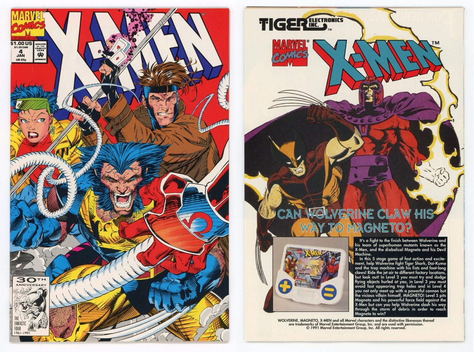 X-Men #4 (NM 9.4) 1st appearance Omega Red Jim Lee Wolverine Gambit 1992 Marvel
