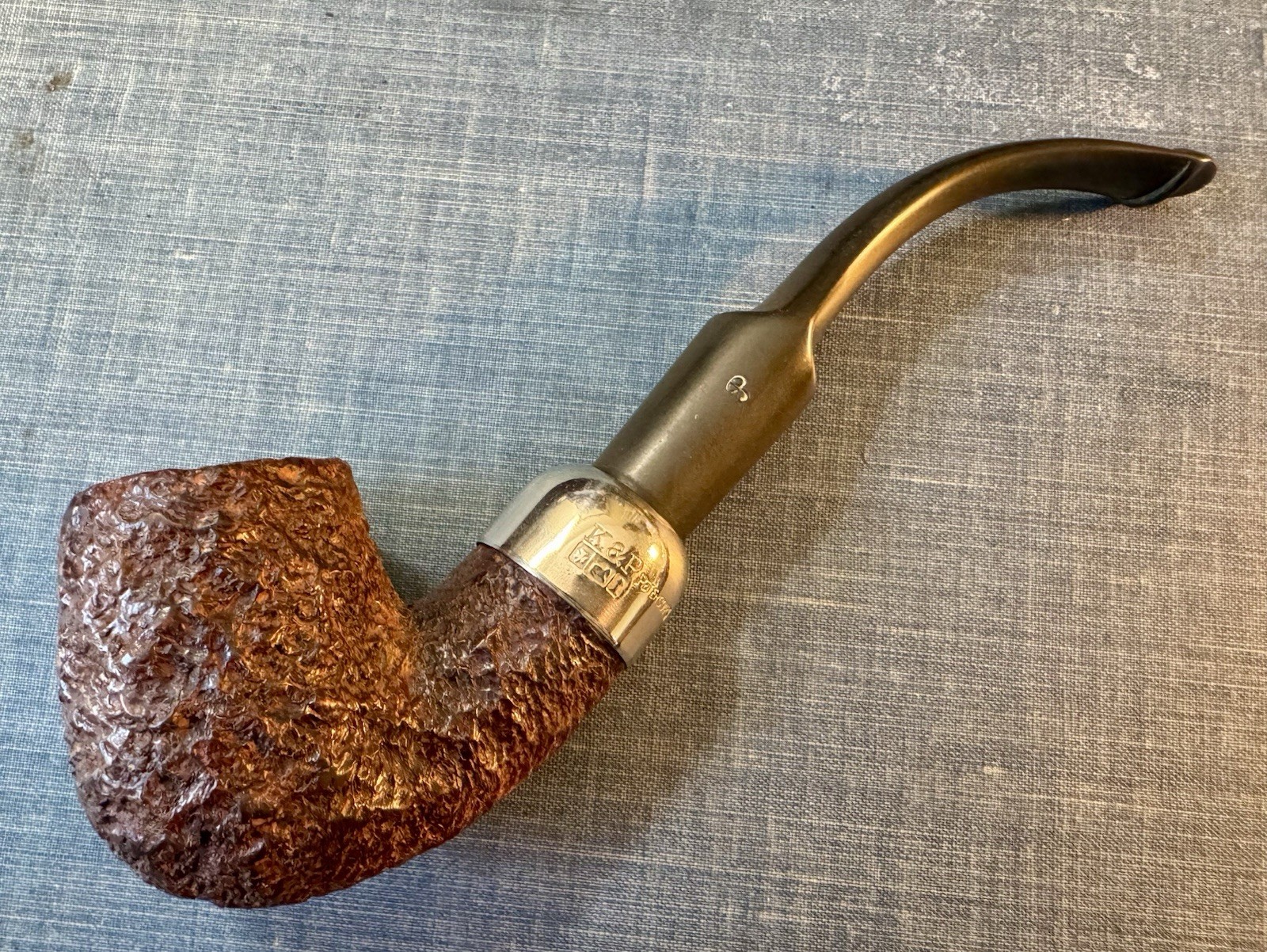 Vtg Peterson System Standard XL307 Bent Billiard Tobacco Pipe Army Mount - Nice