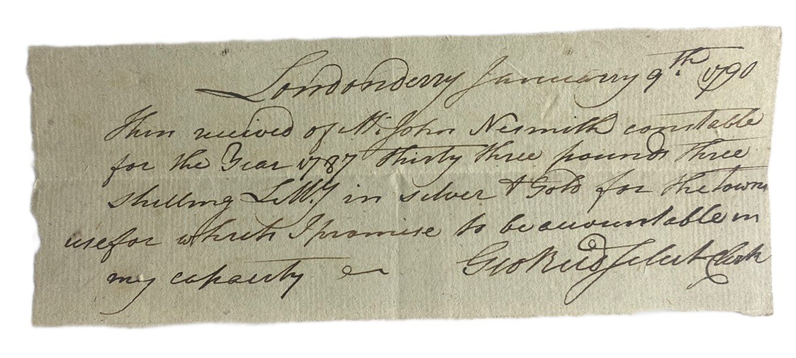 Revolutionary War NH Brigadier General George Reid Signed Antique 1790s Document