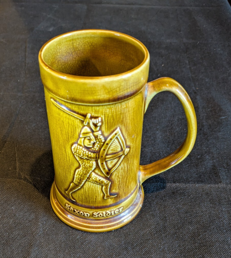 Vtg Arthur Wood England 909 Ceramic Tankard Saxon Soldier 1066 Mug Vintage 1950s Vtg Arthur Wood England 909 Ceramic Tankard Saxon Soldier 1066 Mug Vintage 1950s