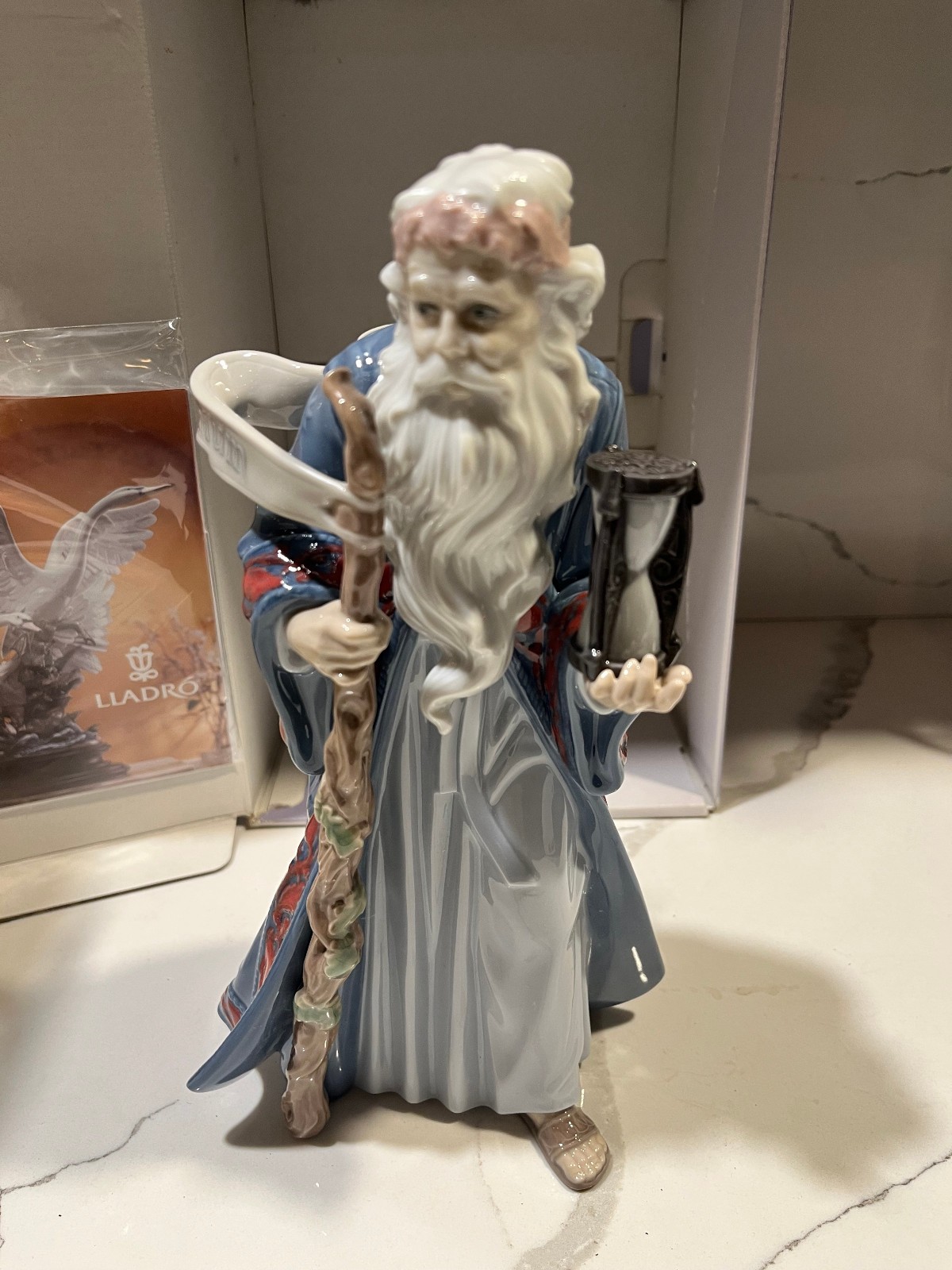 MINT BOX VTG LLADRO FATHER TIME Glossy Porcelain Millennium 1999 Spain retired