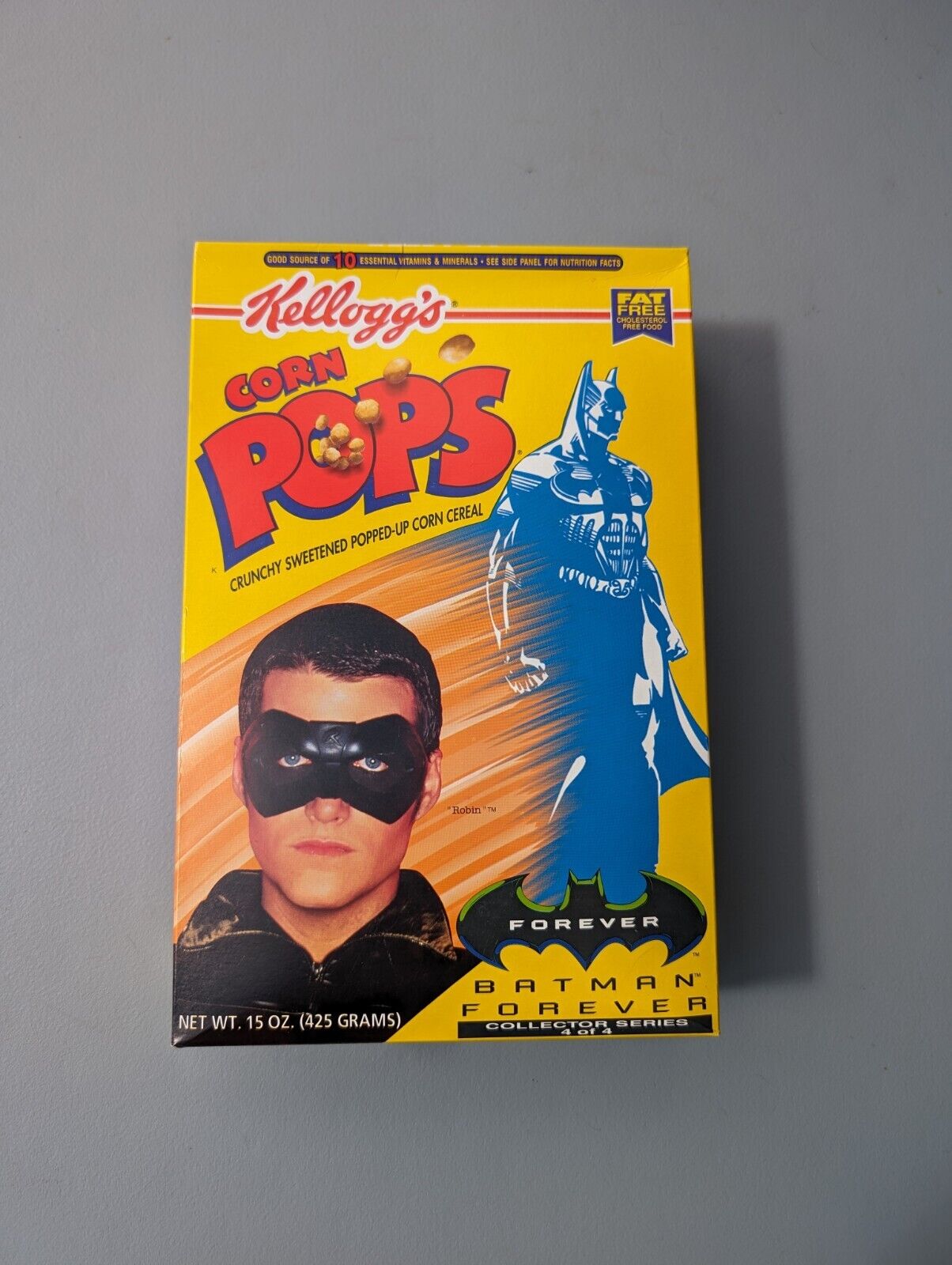 Kellogg\'s Corn Pops Batman Forever Unopened Cereal Box Robin Collector Series 4