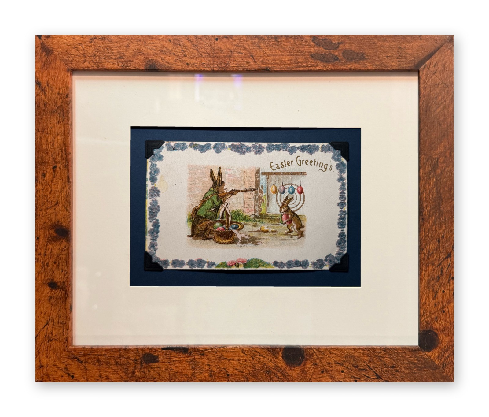 Easter Rabbit Postcard Embossed Made in Germany 1910 Postmark Franklin 1c