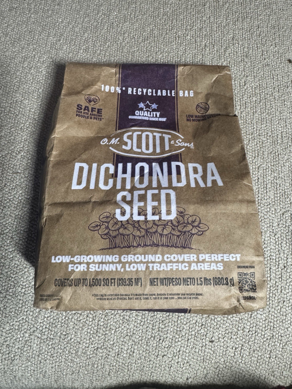 O. M. Scott & Sons 1. 5LB Dichondra Seed 2027 New