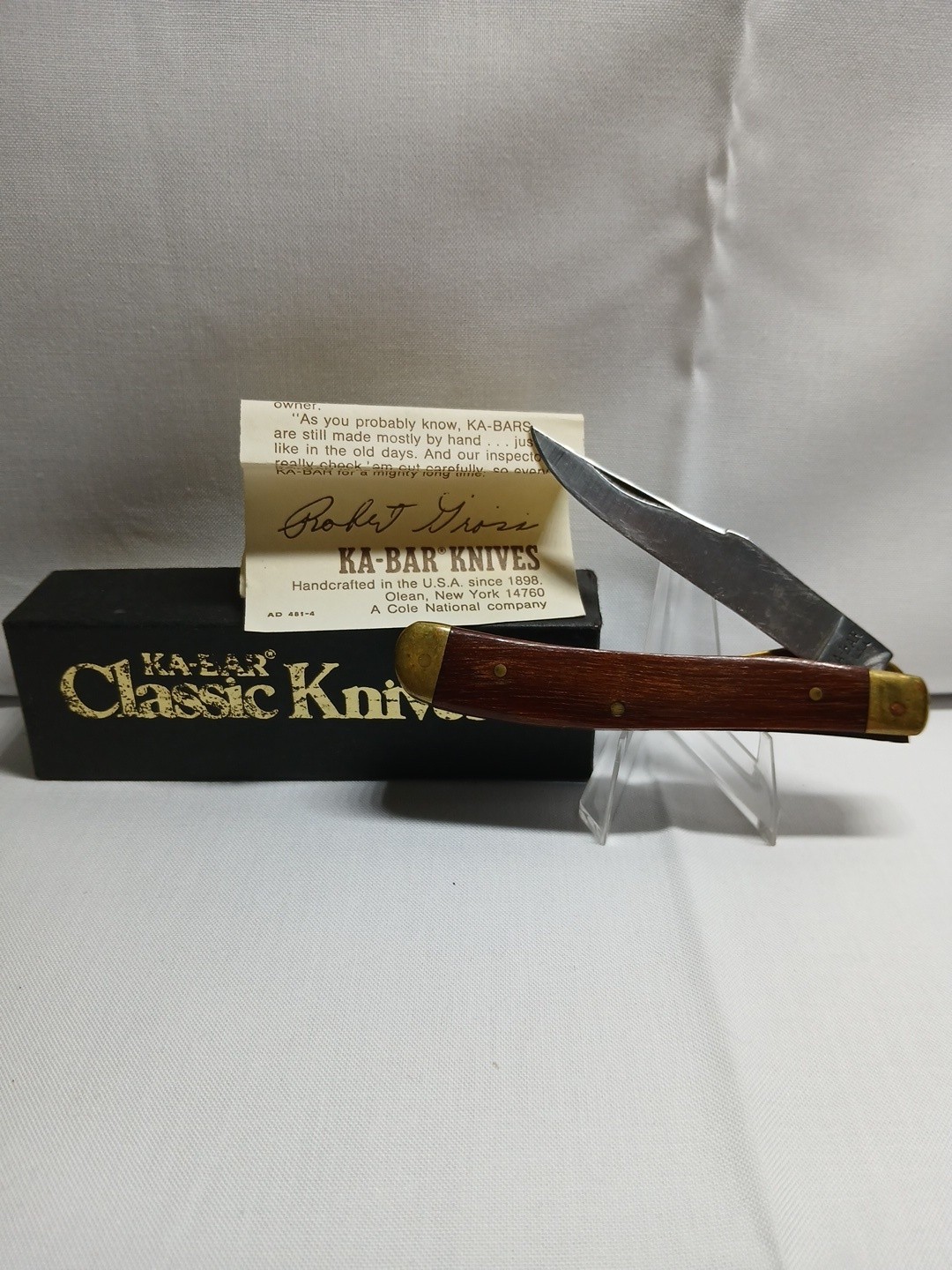 Kabar 1002 USA Classic Knives Single Blade Folding Pocket Knife Used Vintage Old
