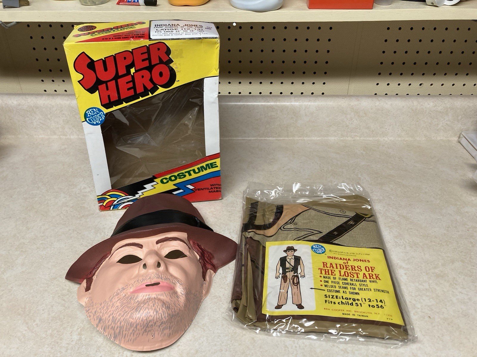 1981 INDIANA JONES Halloween Costume BEN COOPER Kenner RAIDERS OF THE LOST ARK