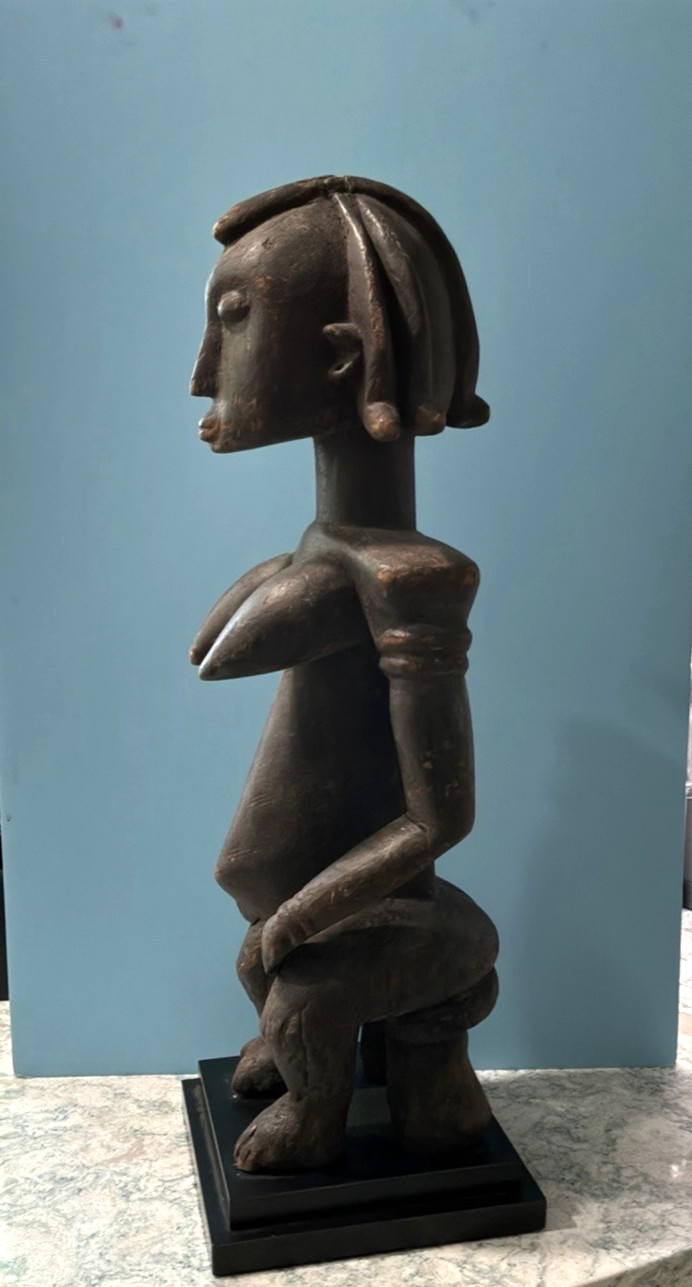 Hand Carved Vintage Ivory Coast Senufo /Bambara Female Sculpture Figure
