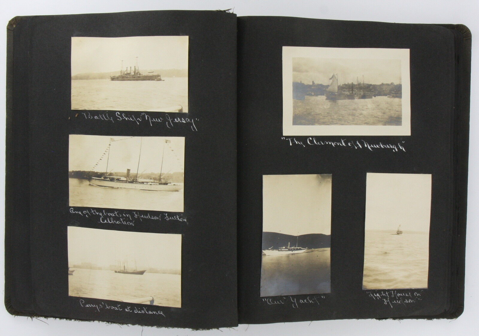 PHOTO ALBUM 1909 Albumen Manowar Battleships ROBERT PEARY Northfield MA DL Moody