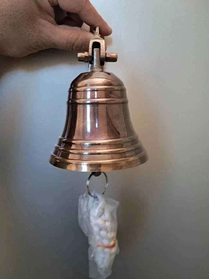 4'' Vintage Nautical Marine Solid Brass Ship Bell Antique Style Wall Decor Gift 4'' Vintage Nautical Marine Solid Brass Ship Bell Antique Style Wall Decor Gift