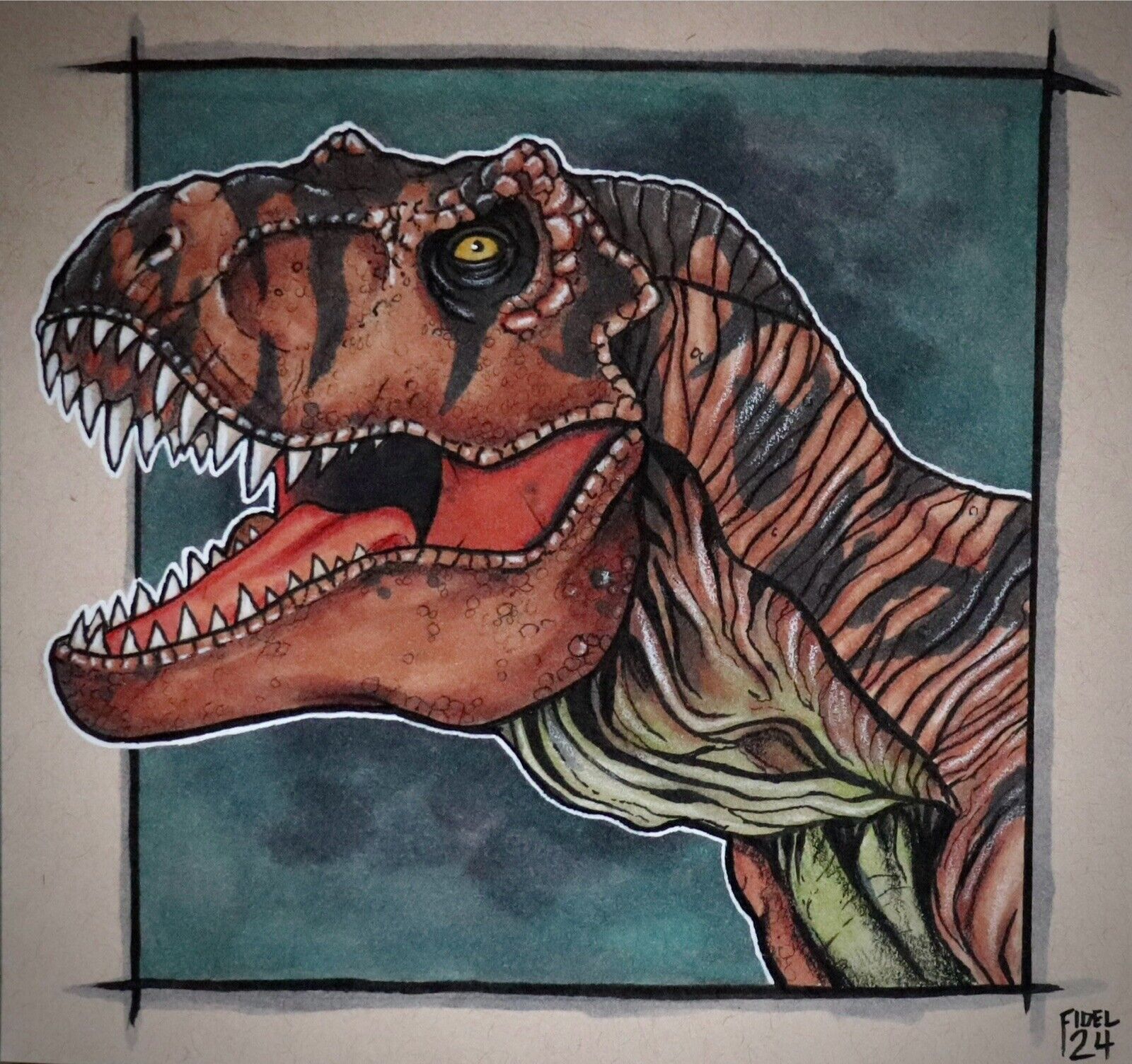 Jurassic Park Kenner Tyrannosaurus Rex Original Art Rexy Marvel DC Comic Sketch
