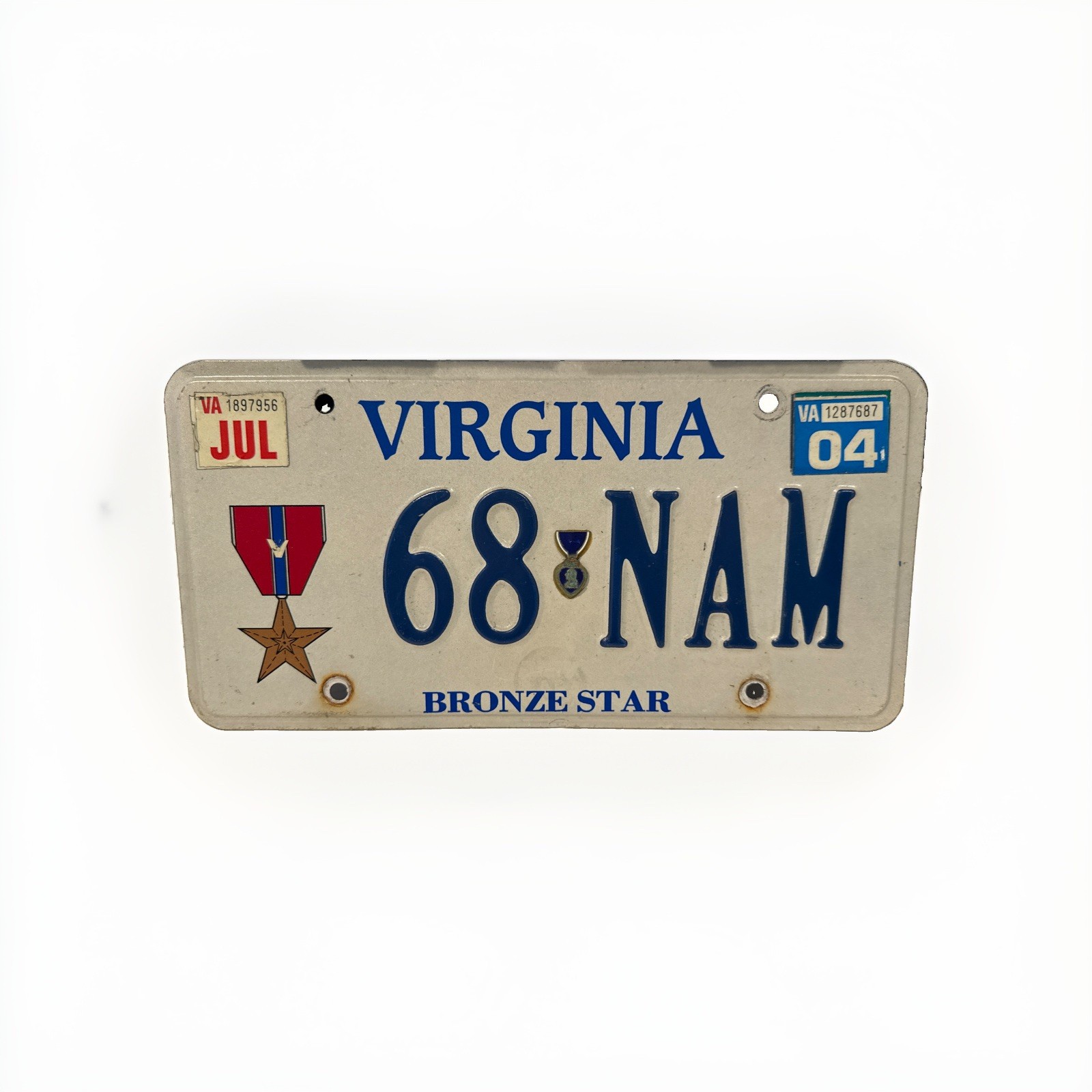 Exp Va Personalized Vanity License Plate 68 NAM Bronze Star Vietnam War Tag Sign