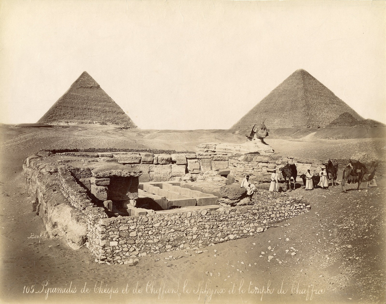 Pyramids of Giza Vintage Egypt Camels Photo Reprint Wall Art