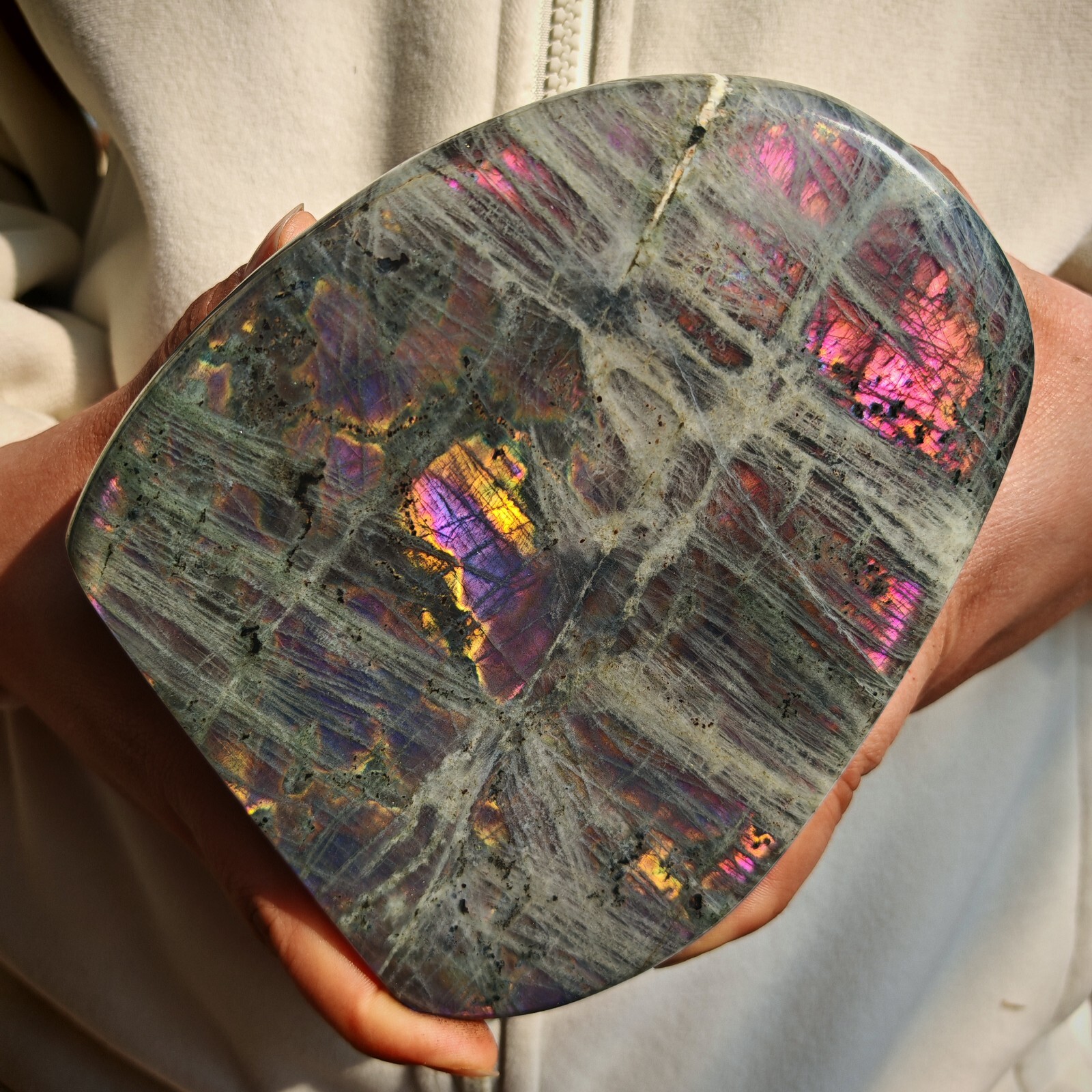 4.51LB Natural purple Labradorite Mineral Quartz Crystal Mineral Reiki healing