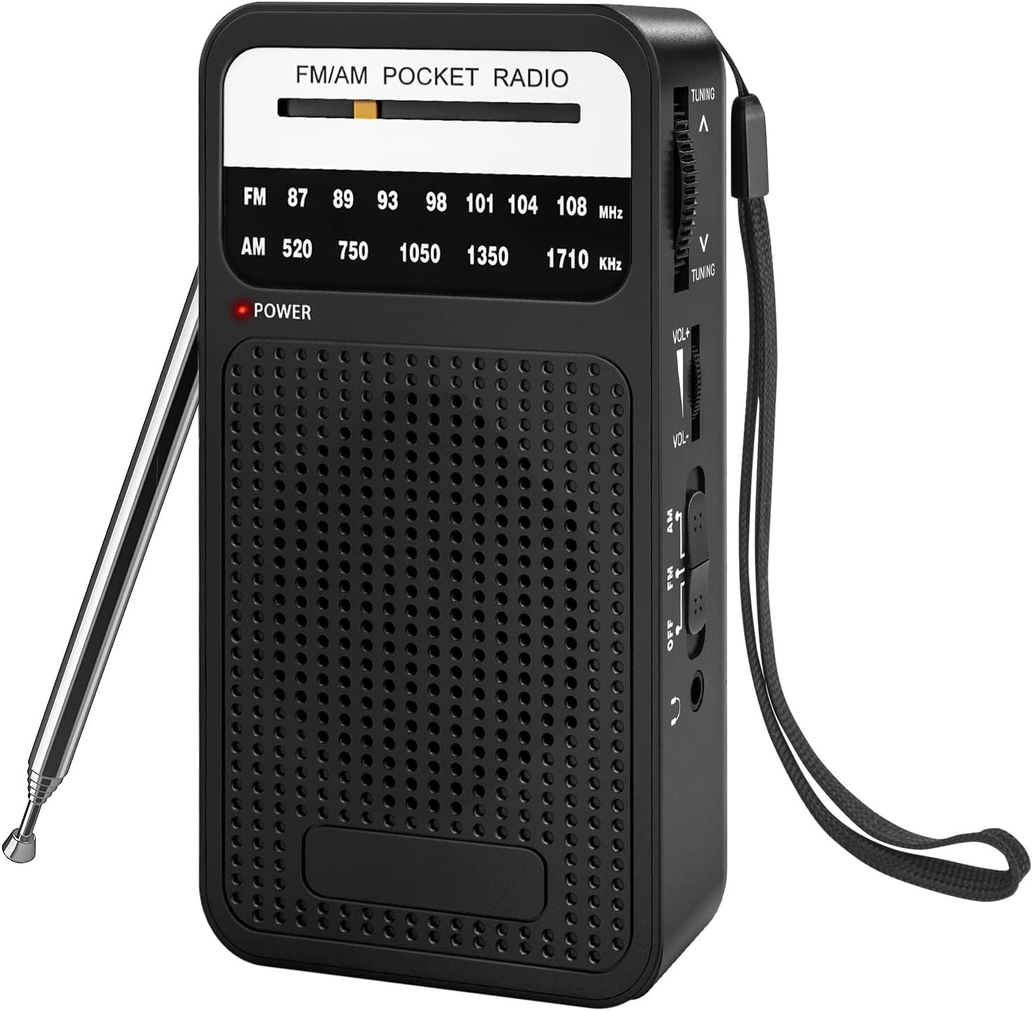 Portable AM FM Radio Compact Transistor Radio Pocket Radio Silver NYS NEW..