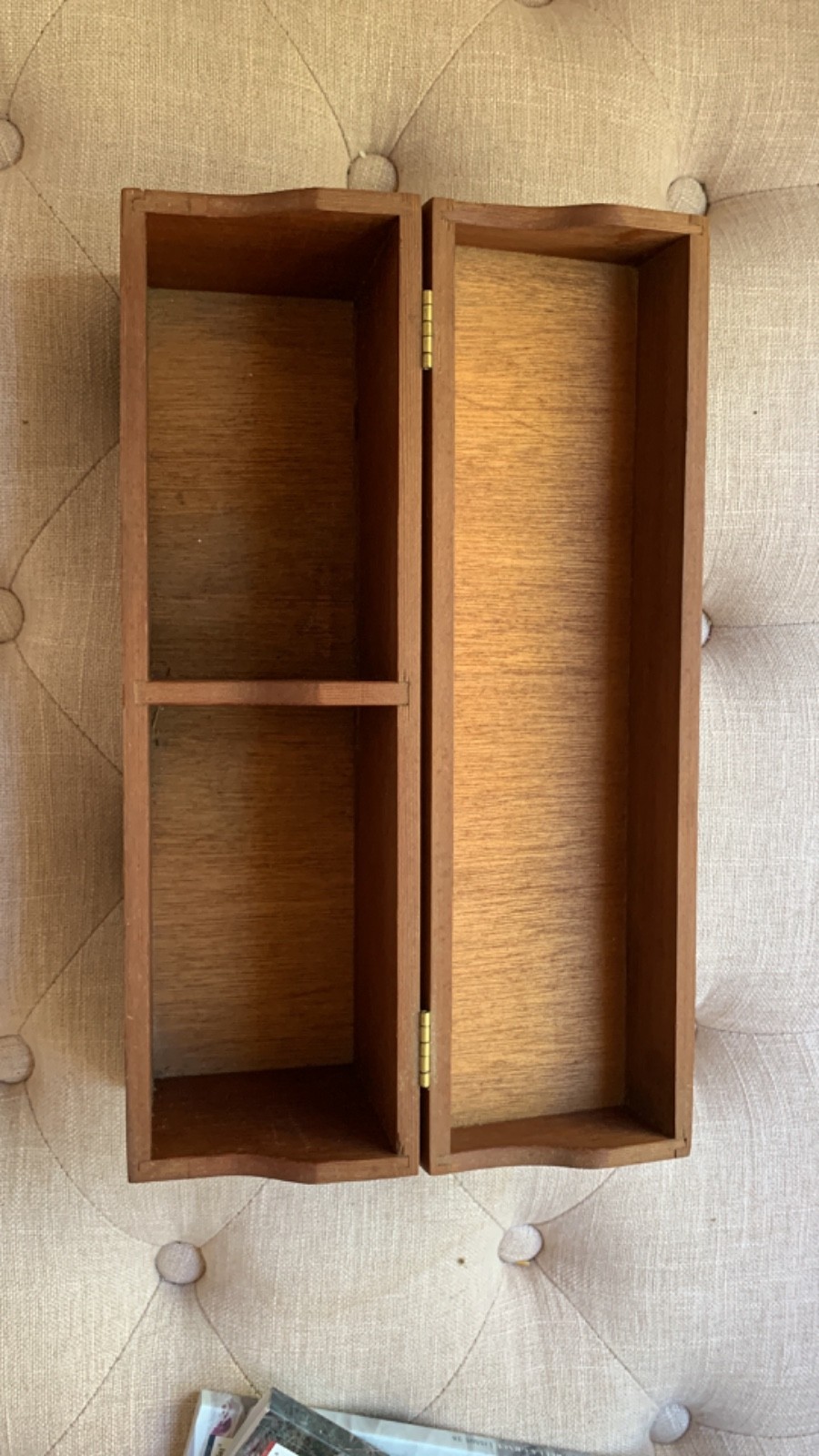 Vintage 1950\'s Handmade Wooden Recipe Box 13x4x5