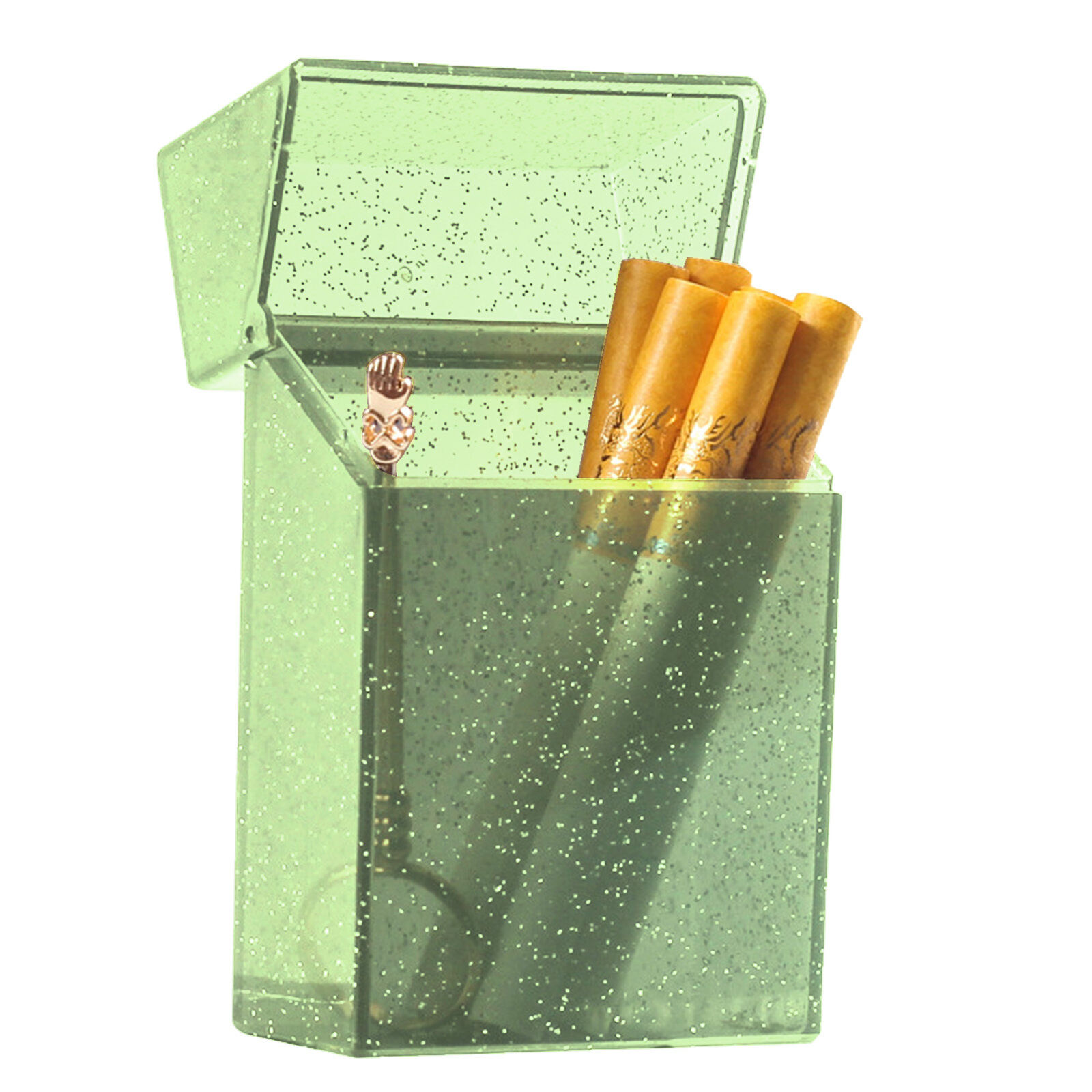 Portable Cigarettes Holder Container Transparent Pocket Carrying Box Glitter