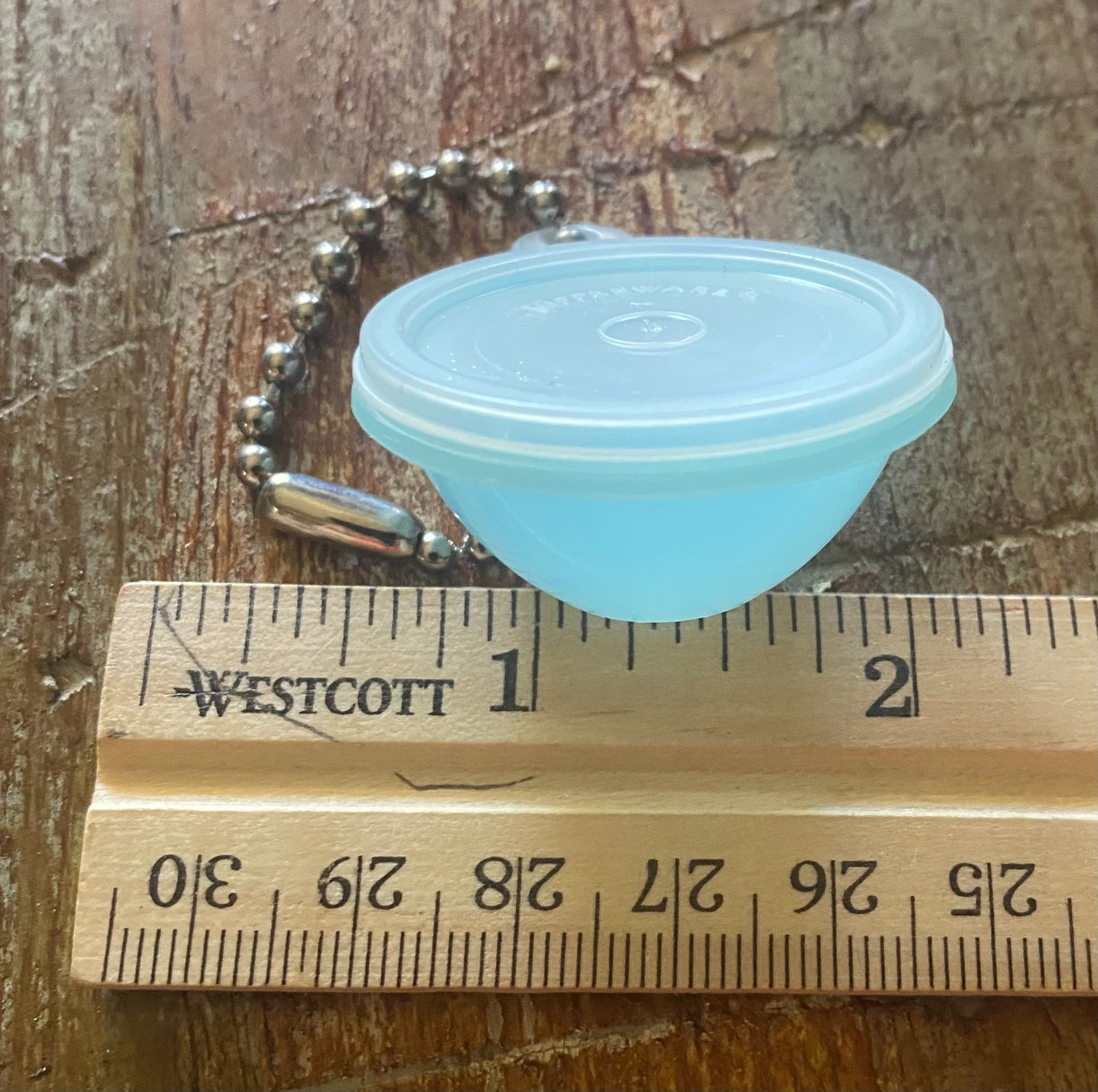 NEW Vintage 1307 Tupperware keychain mini wonderlier Bowl Key Ring Teal Adorbs