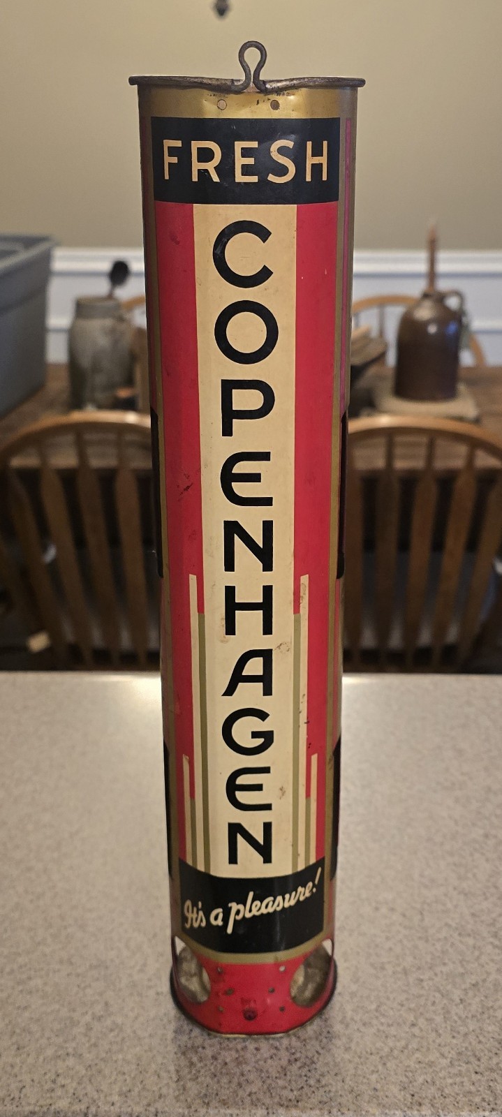 Vintage Copenhagen Snuff Metal Store Dispenser