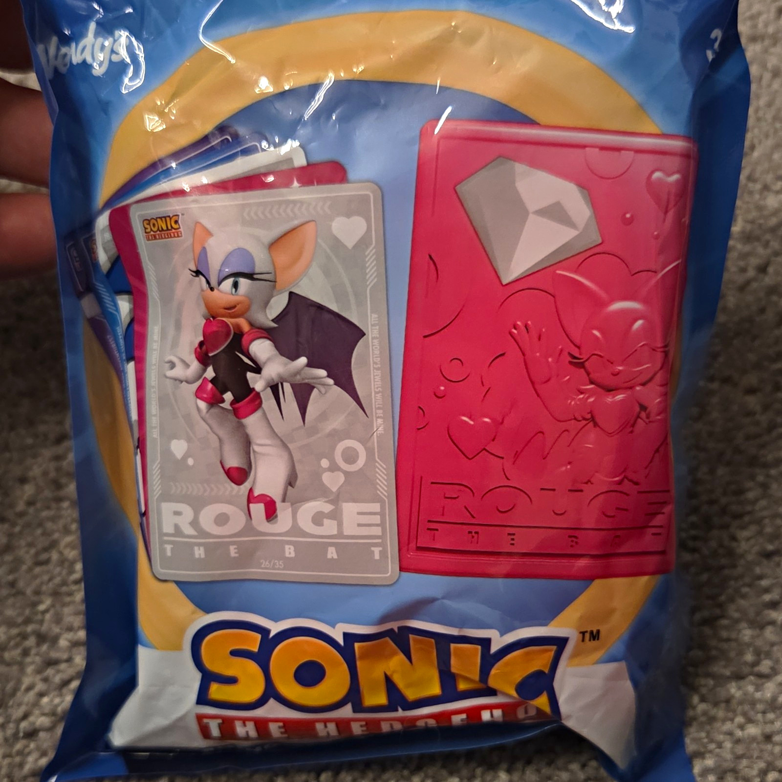 Wendy's Sonic the Hedgehog Trading Card Pack 5 Cards Rouge