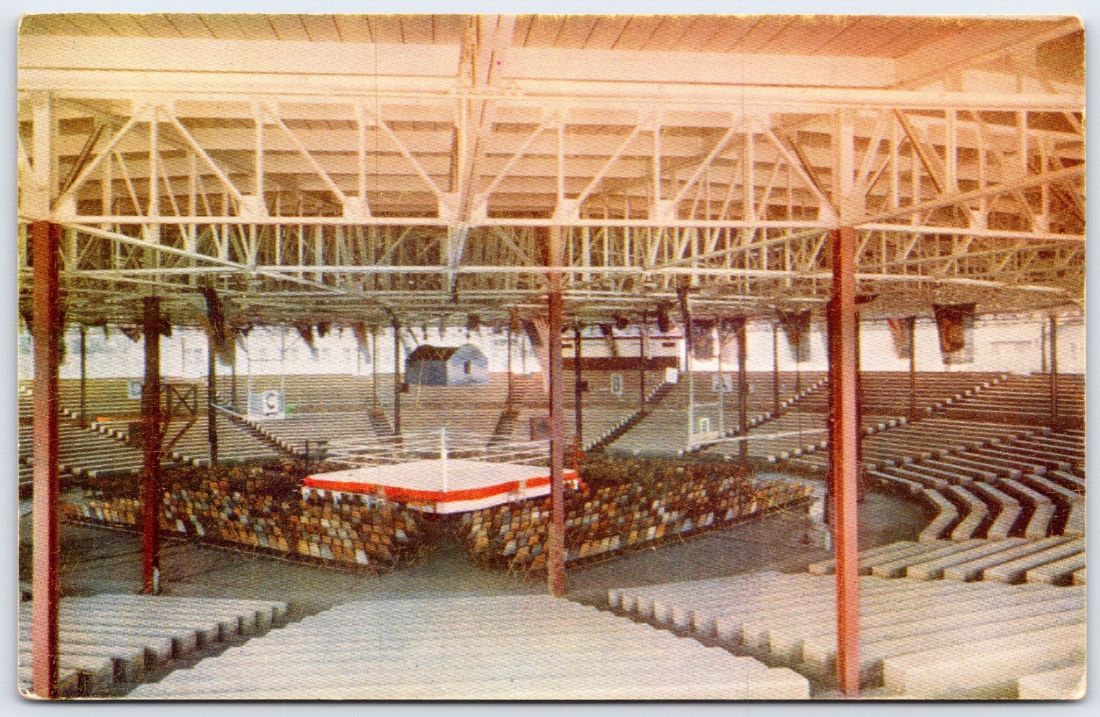 Postcard HI Honolulu Hawaii Boxing Ring Schofield Barracks US Army D152