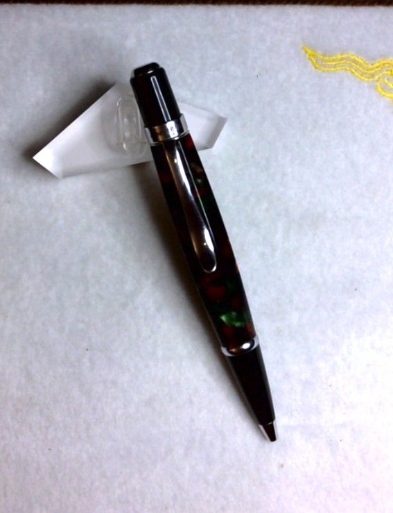 Vintage Monteverde Charisma Ballpoint Pen Brown Green Marble Acrylic Twist