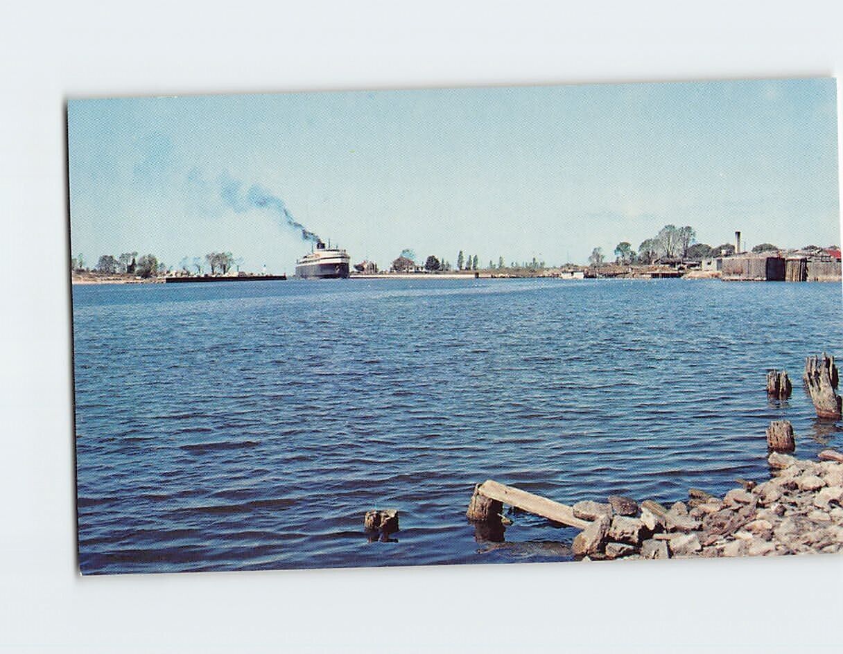 Postcard Harbor Showing Ferry Boat Ludington Michigan USA
