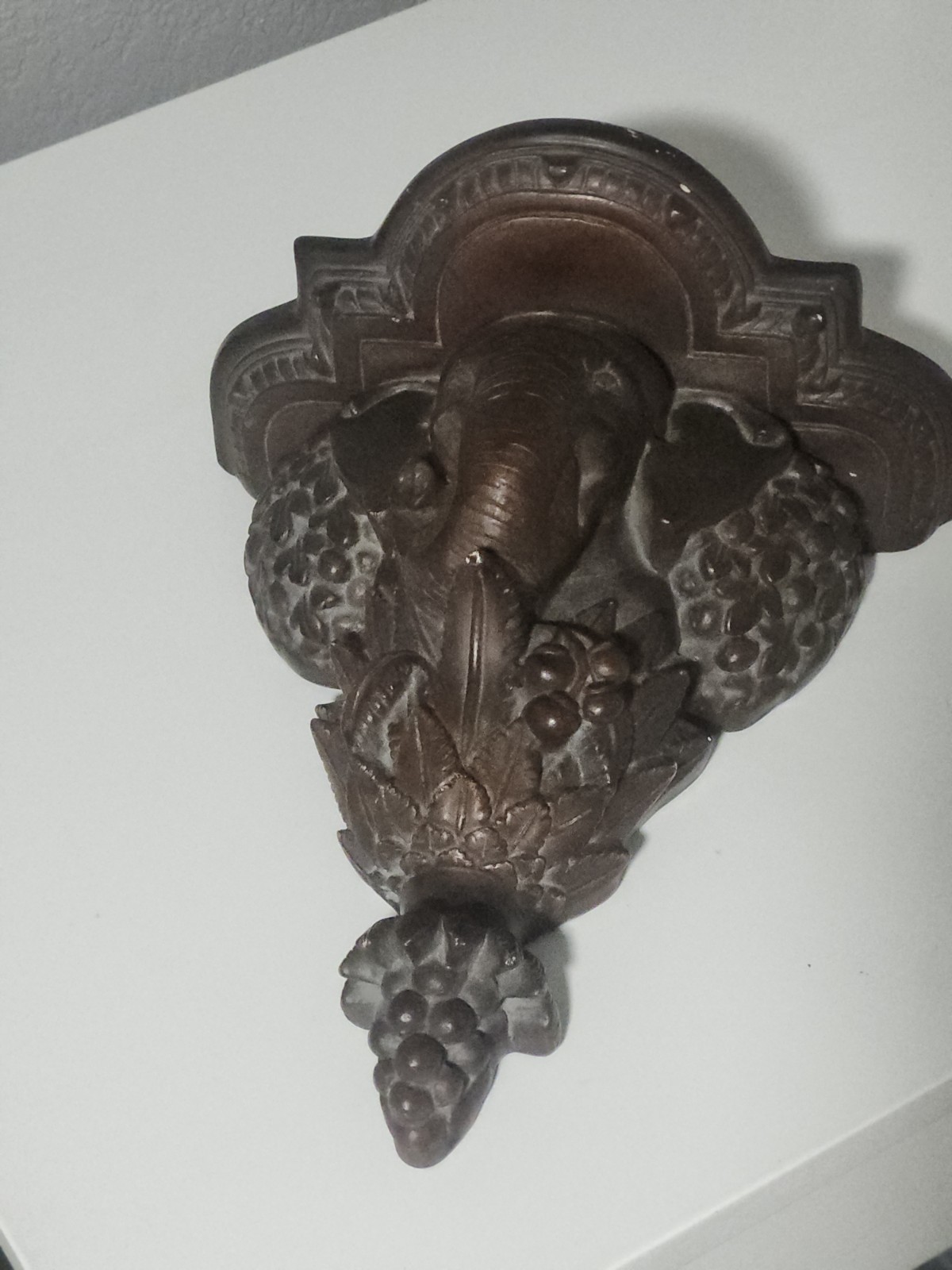 original Antique 1930s Beautiful Ornate Elephant Shelf/sconce Home Decor