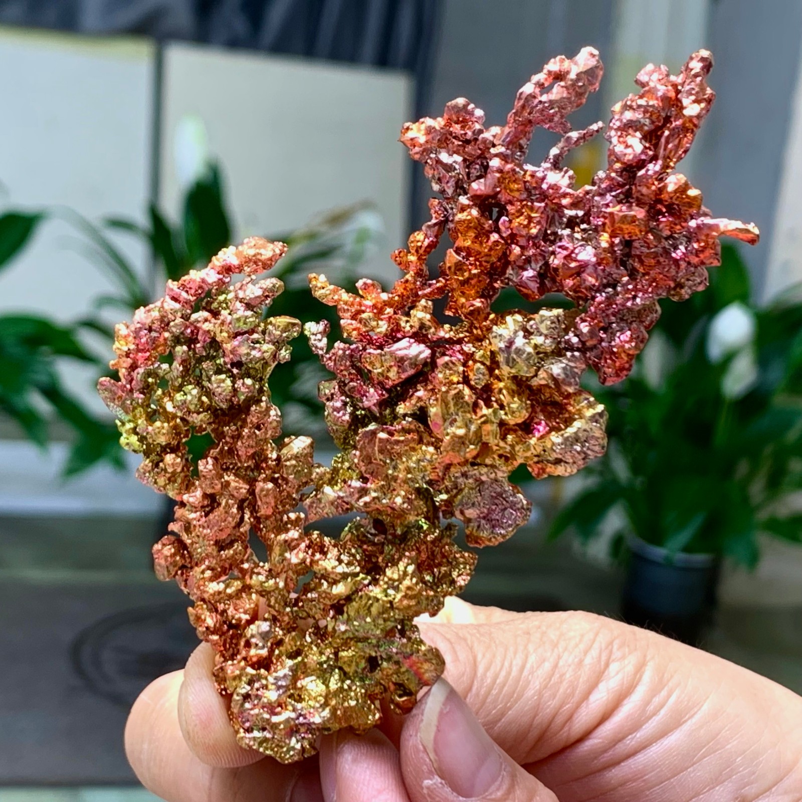 125G Rare iridescent Native Copper crystal mineral specimen natural