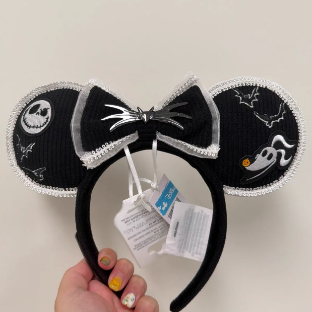 Genuine HK Disney 2026 Halloween Jack Bat Bow Mickey Minnie Ears Headband New Genuine HK Disney 2026 Halloween Jack Bat Bow Mickey Minnie Ears Headband New