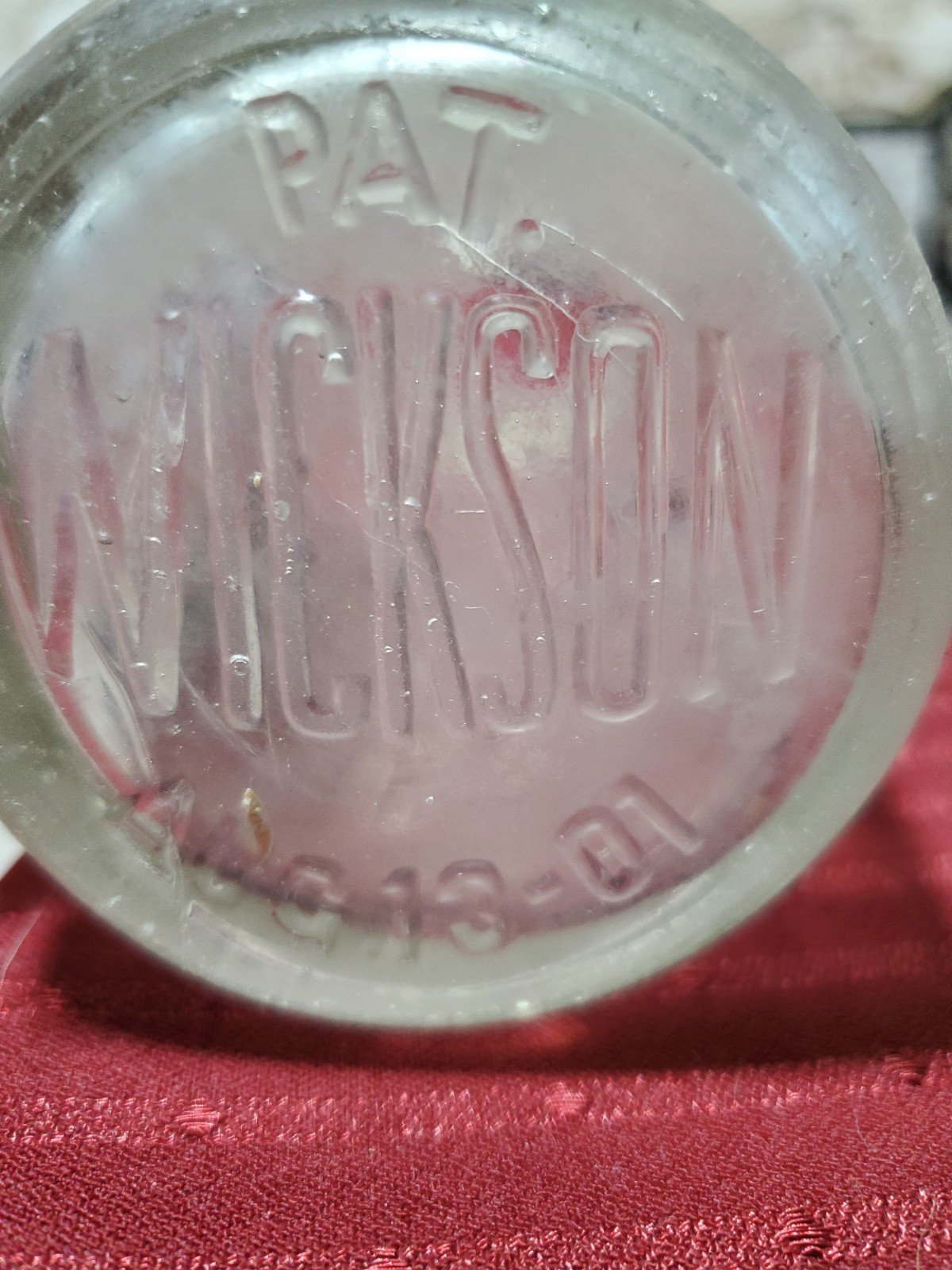 ANTQ *WICKSON* Cream Milk Glass Bottle VERY RARE & HARD to FIND