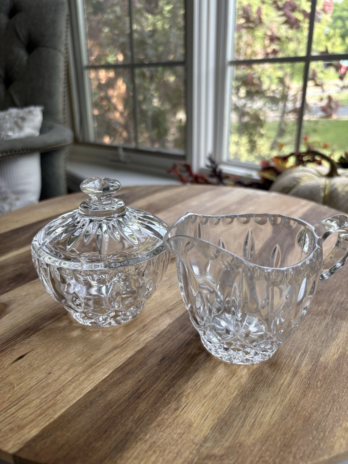 Gotham Full-Lead Crystal King Edward Sugar Bowl And Cream Pitcher New In Box