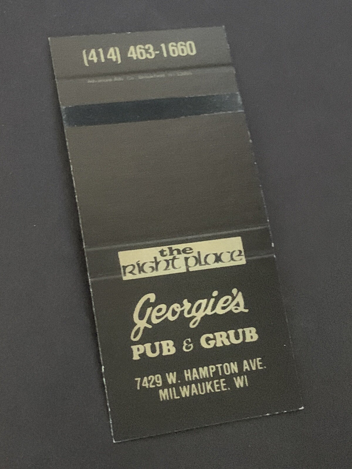 Vintage Wisconsin Matchbook: “Georgie’s Pub” Milwaukee, WI