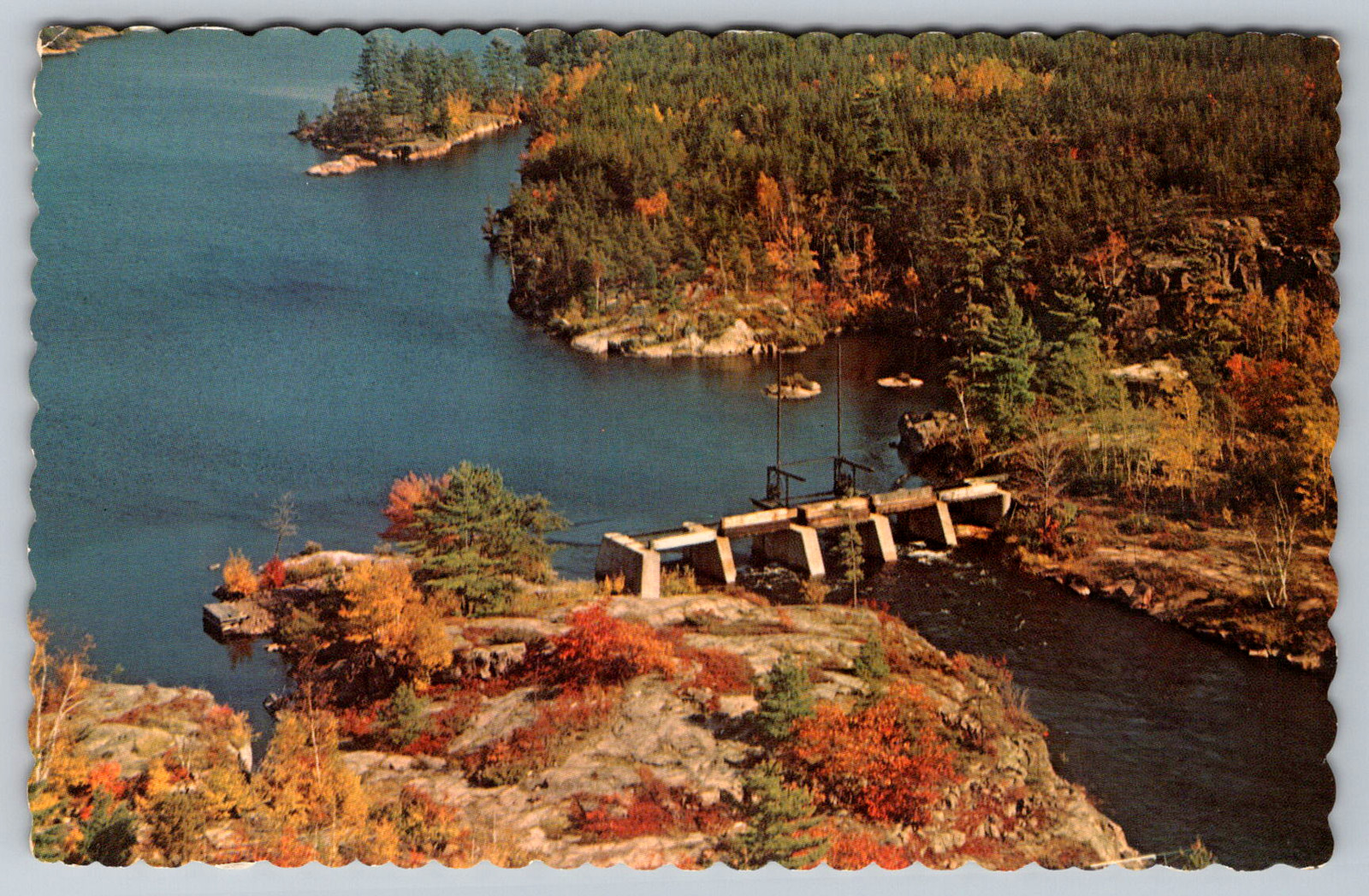 c1960s Chaudiere Dam French River Ontario Canada Postcard