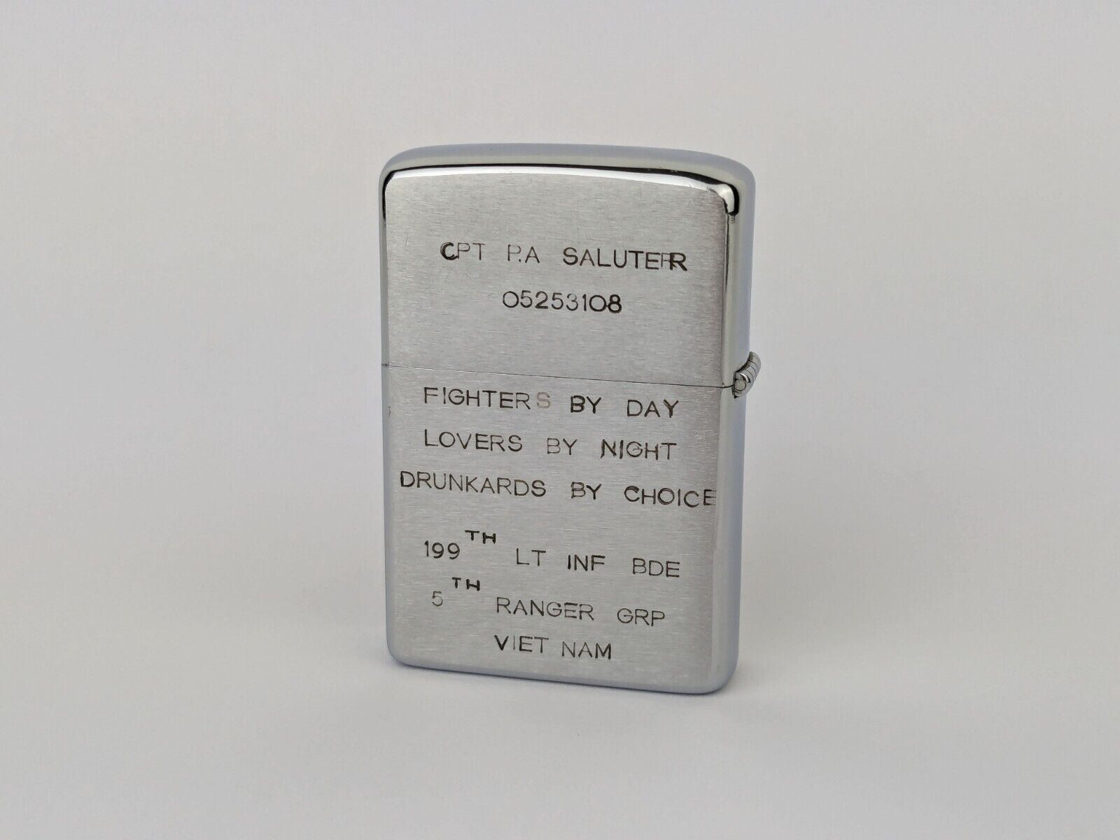 Vtg Vietnam War Zippo Lighter Operation Fairfax Army Captain P.A. Saluter WOW 68