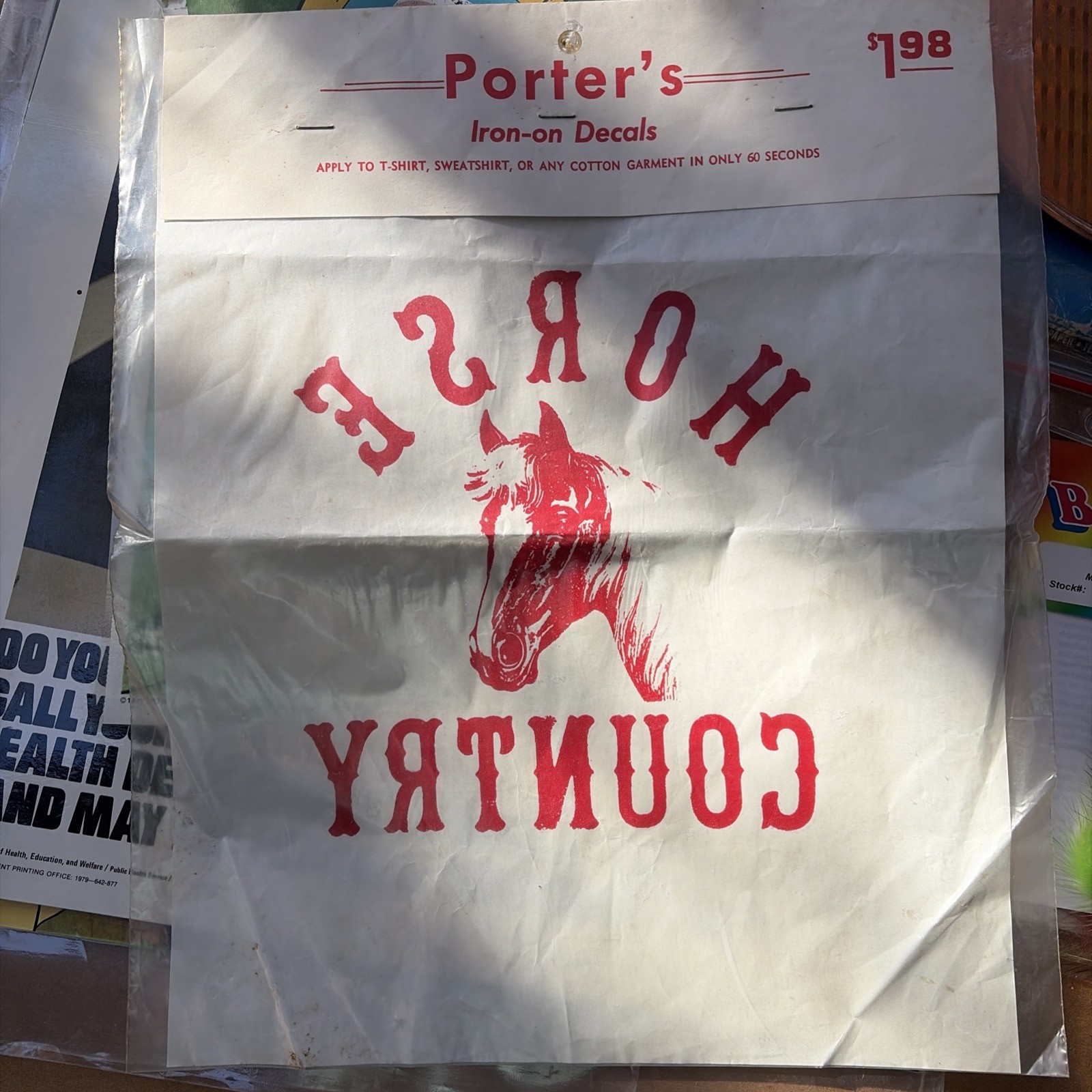 T-shirt Iron-On Robert Crumb Porter Decal Transfer NOS Vintage 70's