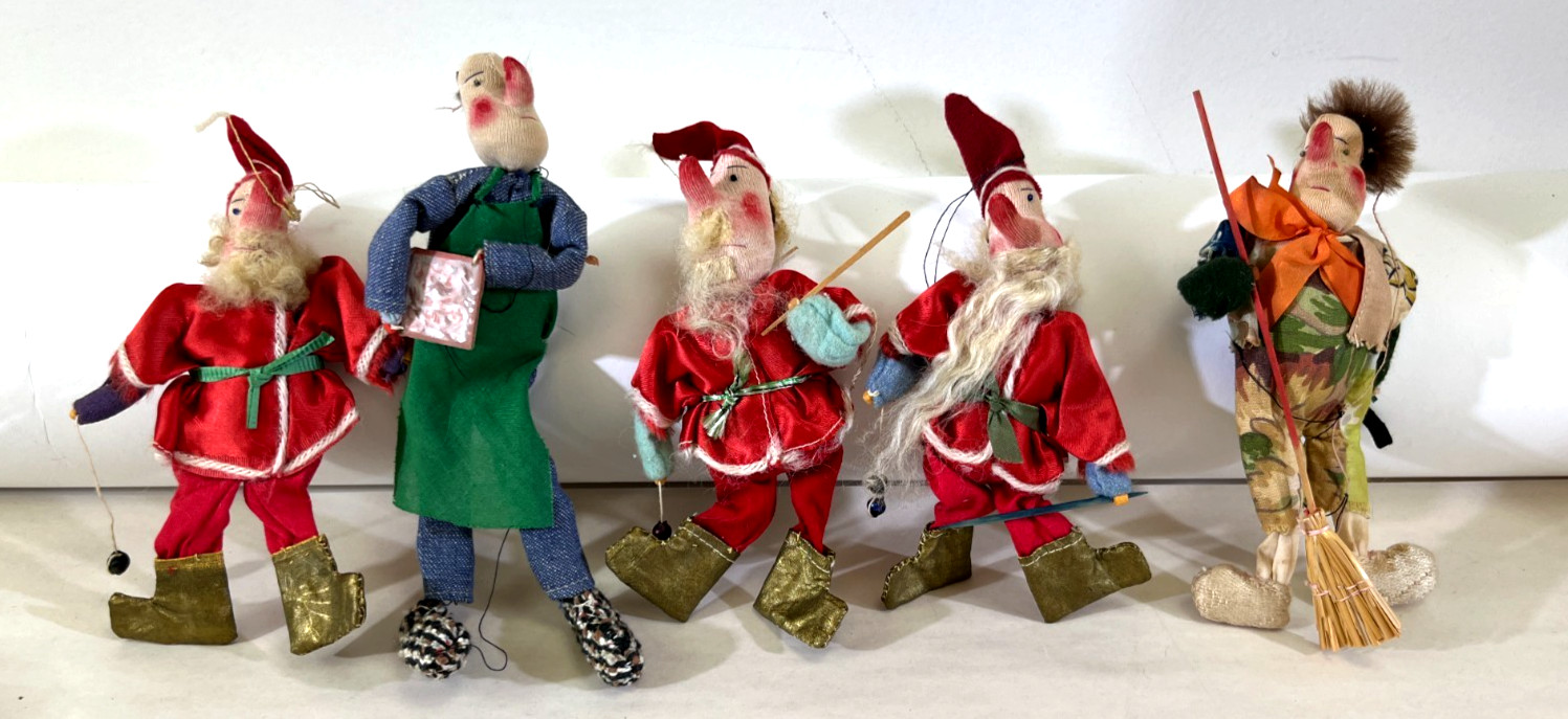 Antique German Victorian Belsnickle Santa Christmas Ornament 6in c1890 DS75