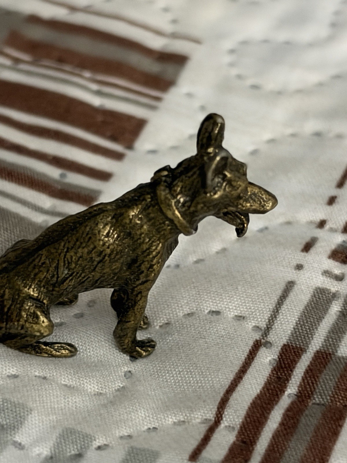 Brass Miniature German Shepherd Dog Figurine Brass Miniature German Shepherd Dog Figurine