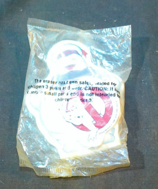 Vtg 1987 McDonald's Ghostbusters Notepad & Eraser Stay Puft Marshmallow Logo MIP