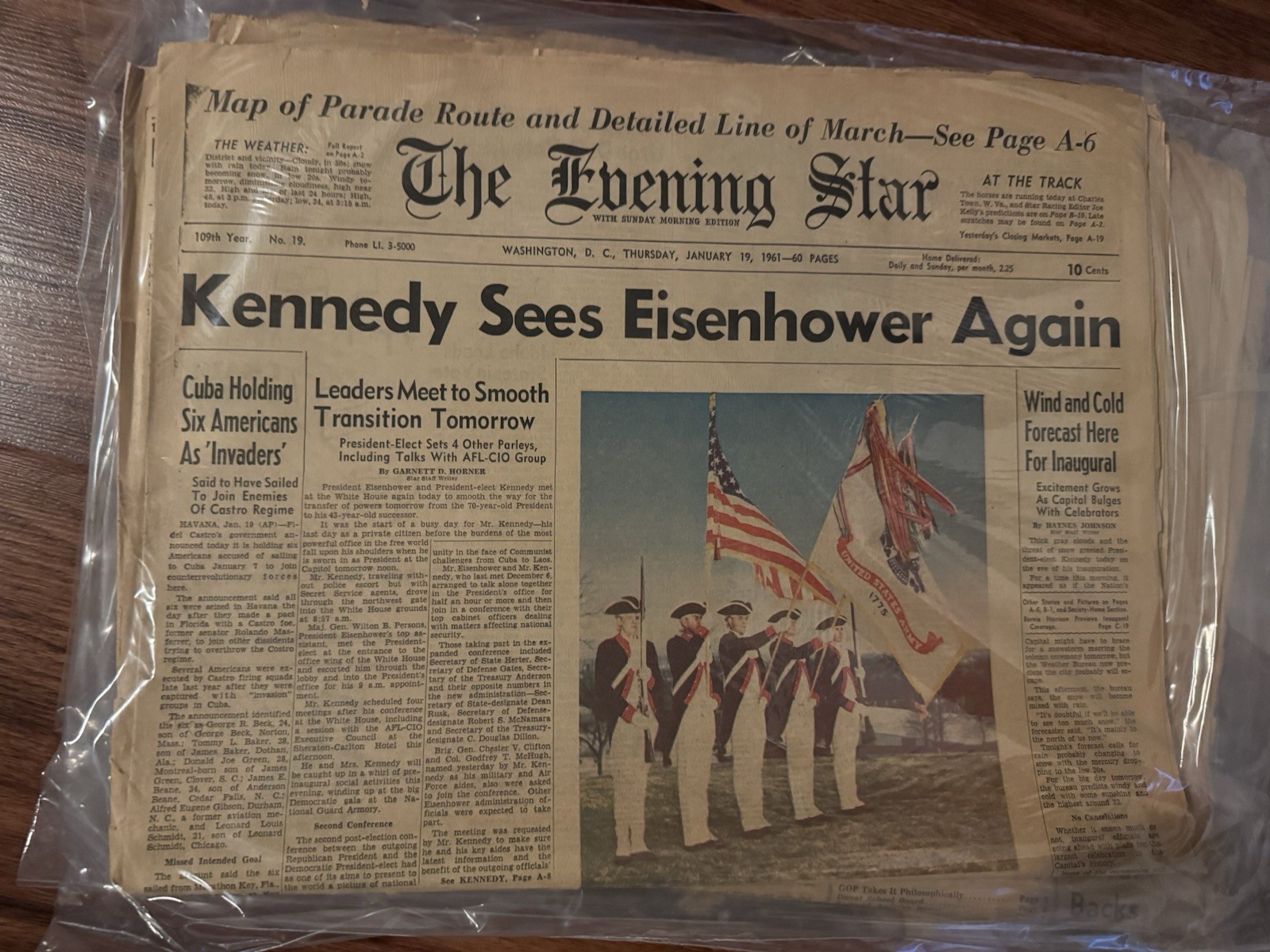The Evening Star Jan 19 1961 Front Page \