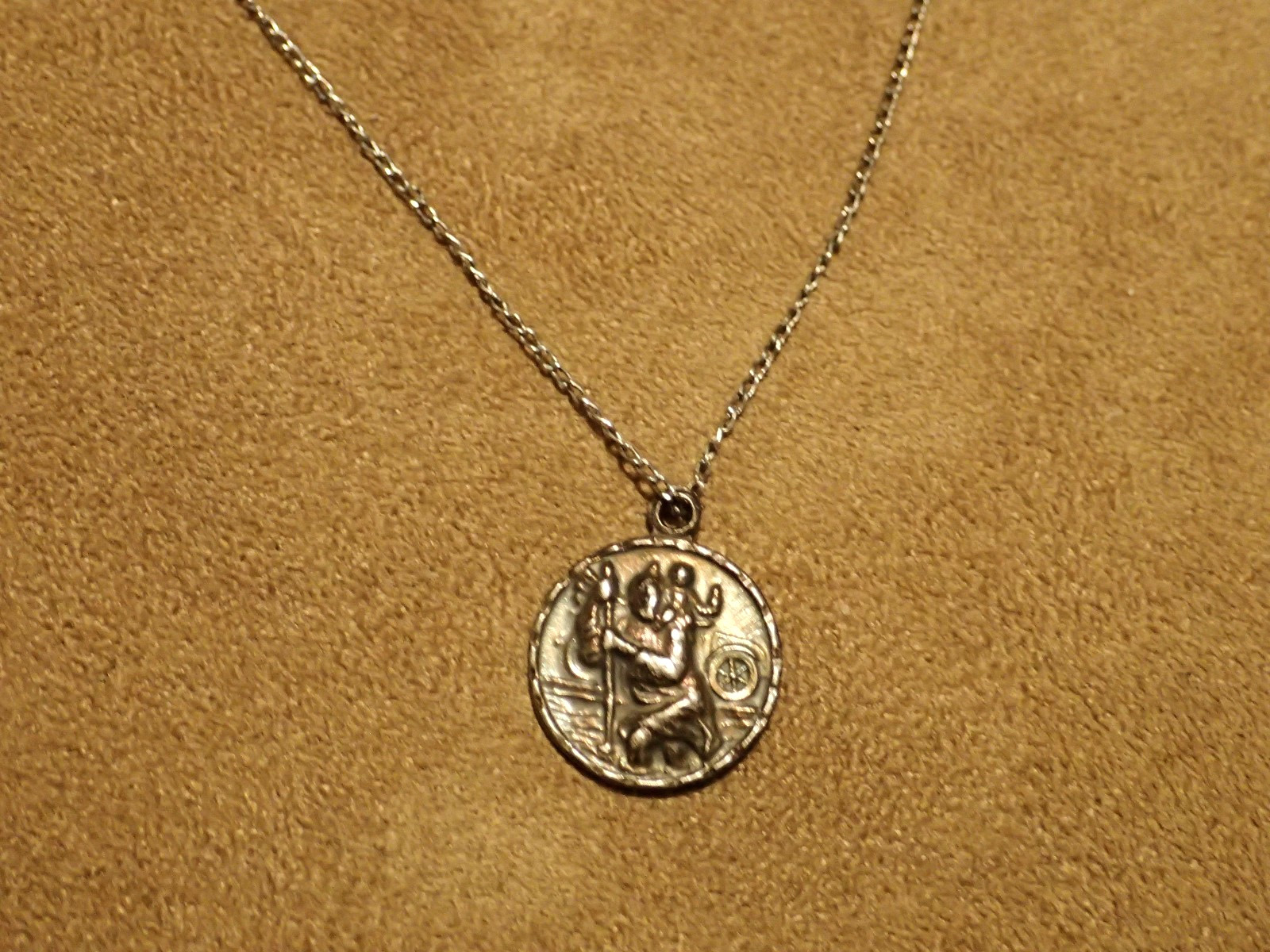 Vintage Tiny St. Christopher Be My Guide Sterling Silver Medal Pendant 15 Vintage Tiny St. Christopher Be My Guide Sterling Silver Medal Pendant 15