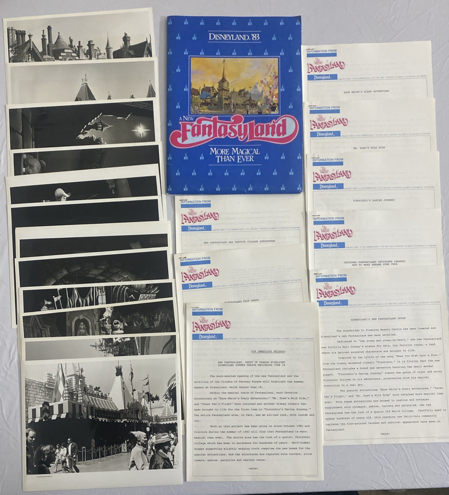 Disneyland ‘83 The New Fantasyland Complete Disney Photo & Press Release