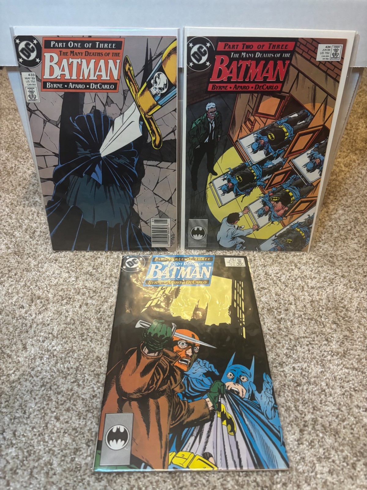 BATMAN 433 434 435  Many Deaths of Batman storyline. DC Comics. VF condition.