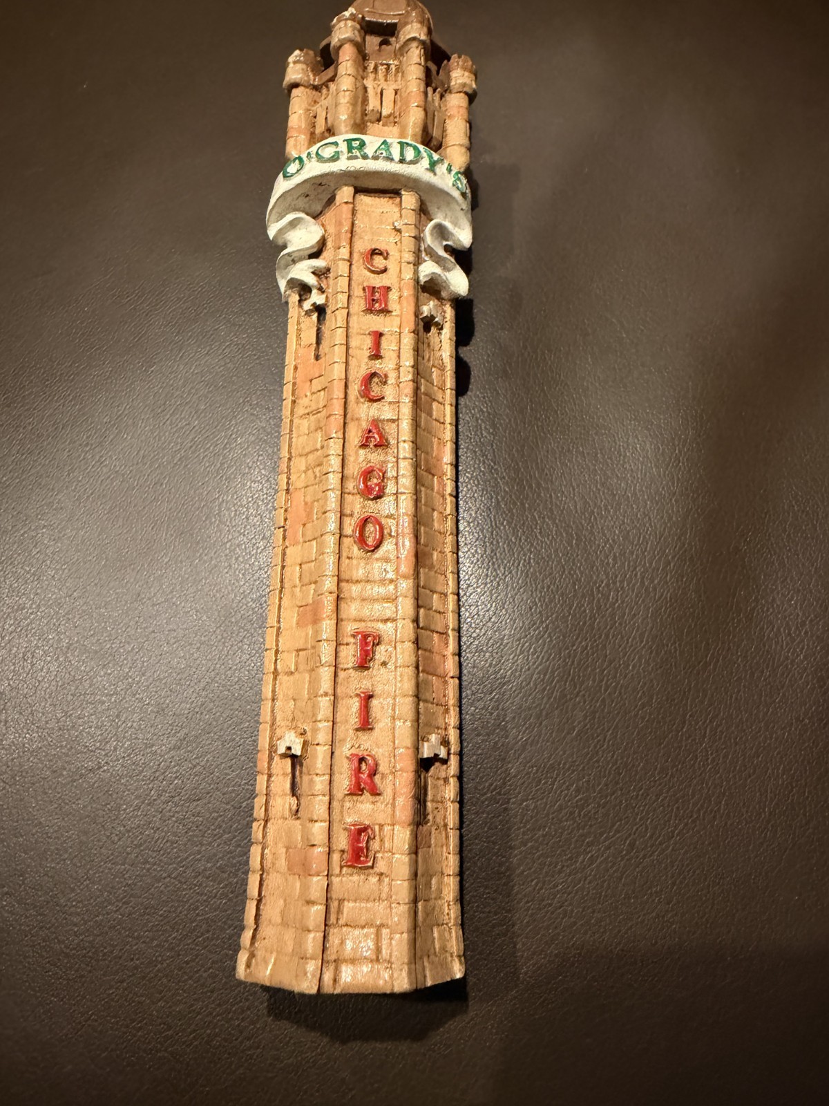 Chicago Fire Water Tower Tap Handle Defunct O'Grady's Pub Circa 1990  Brewerania