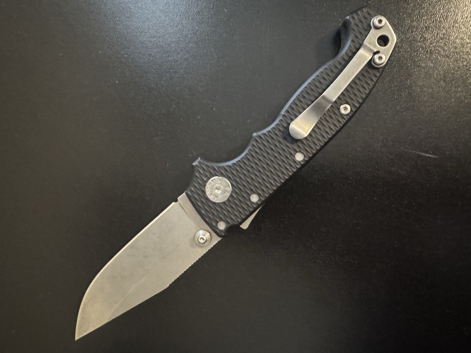 Demko Ad20s G10 D2 Thumb Stud Solid Blade
