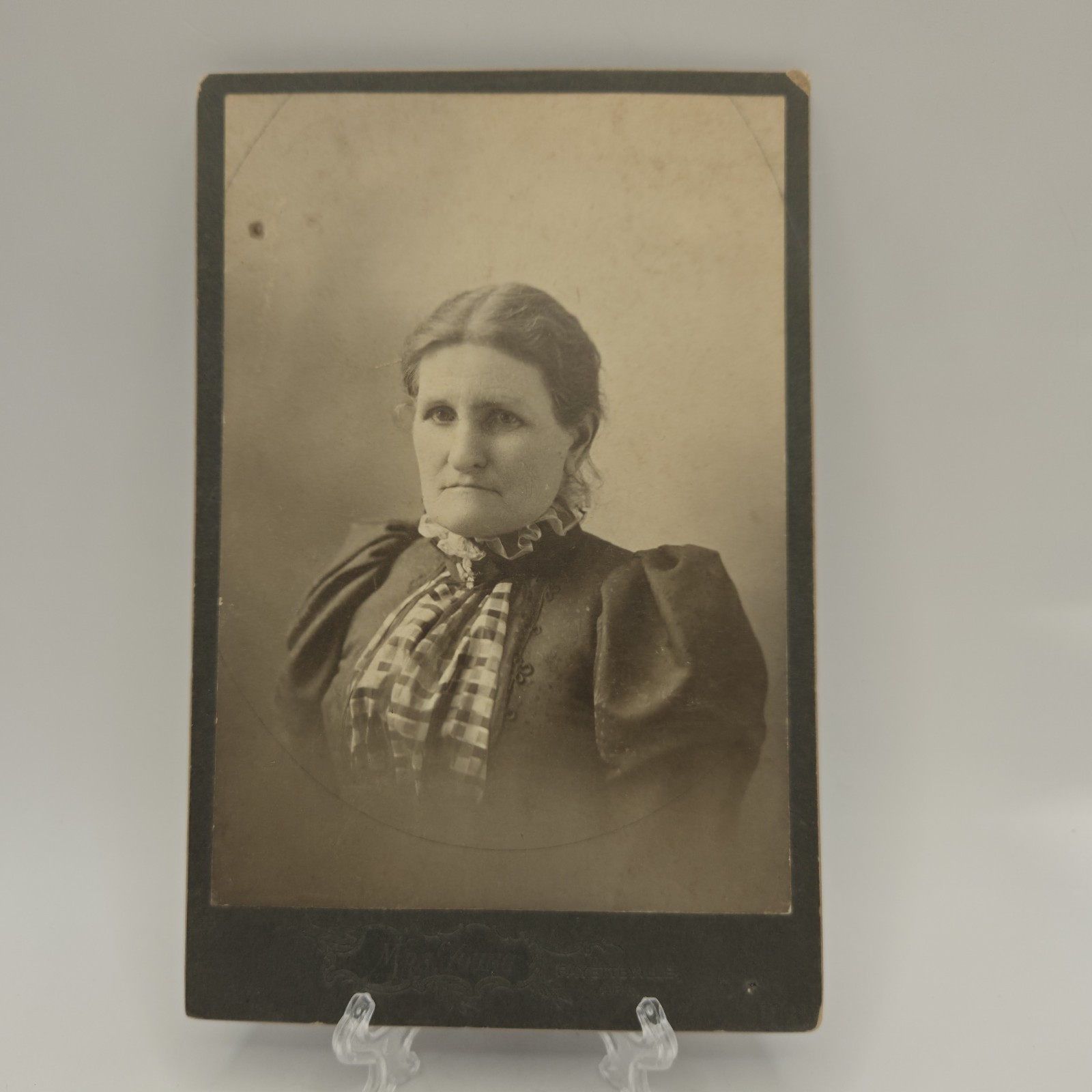 1898 Cabinet Card Fayetteville Arkansas Mrs Young of Martha Ellen Maxwell Jordan